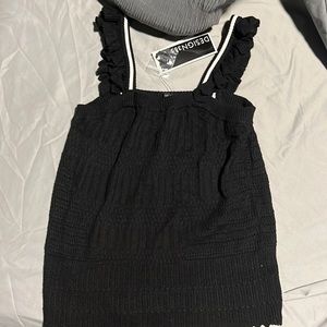 NWT design 365 black crochet tank top, size small